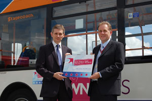img: Paul Lynch, Managing Director of Stagecoach and Alan West, ECO Stars Coordinator